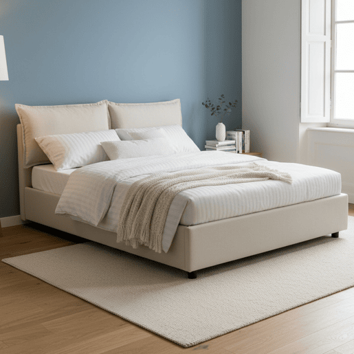 Cama de casal de tecido Cama de casal de tecido