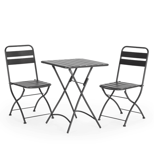 Conjunto bistrô de jardim Perla de 3 peças, mesa e 2 cadeiras