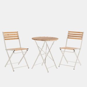 Conjunto bistrô de jardim Ambar de 3 peças, mesa e 2 cadeiras
