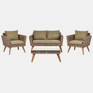 Conjunto de jardim com mesa 4 lugares VITTORIA Verde-oliva