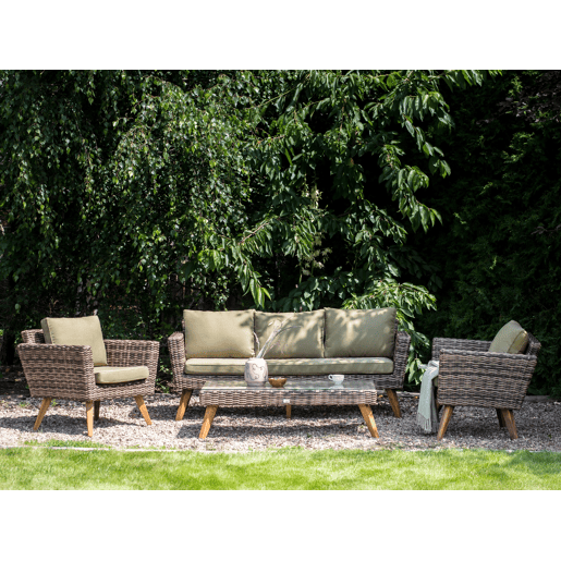 Conjunto de jardim com mesa 4 lugares VITTORIA Verde-oliva