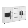 Aparador 2 portas 3 gavetas com LED Louis Branco