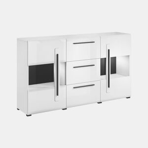 Aparador 2 portas 3 gavetas com LED Louis Branco