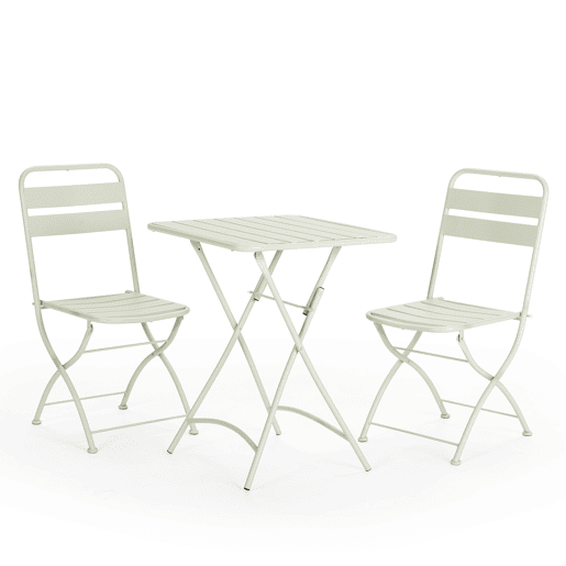 Conjunto bistrô de jardim Perla de 3 peças, mesa e 2 cadeiras