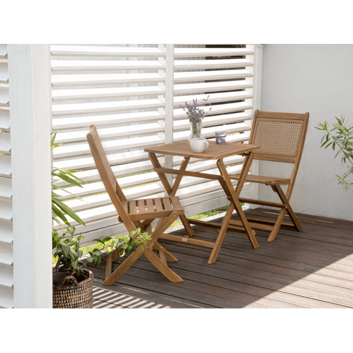 Conjunto de varanda Dobrável PARAGGI Madeira de Acácia certificada Castanho
