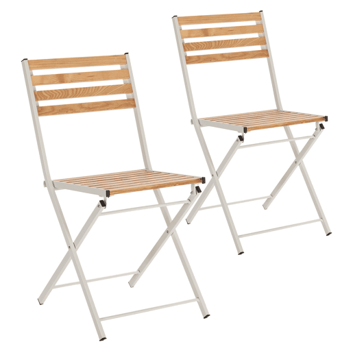 Pack de 2 cadeiras dobráveis u200Bu200Bde jardim Ambar em madeira e metal