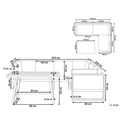 Beliani Conjunto lounge CASTELLAFRATTE