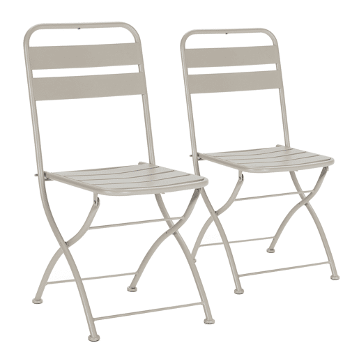Pack de 2 cadeiras dobráveis u200Bu200Bde jardim Perla em metal