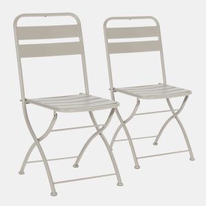 Pack de 2 cadeiras dobráveis u200Bu200Bde jardim Perla em metal