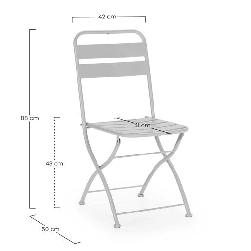 Pack de 2 cadeiras dobráveis u200Bu200Bde jardim Perla em metal
