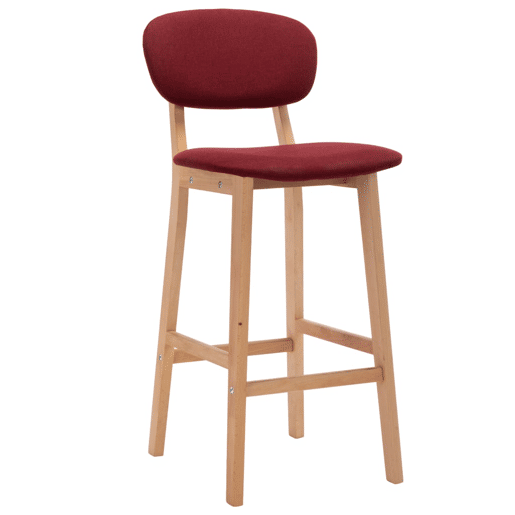vidaXL Bancos de bar 2 pcs tecido vermelho tinto