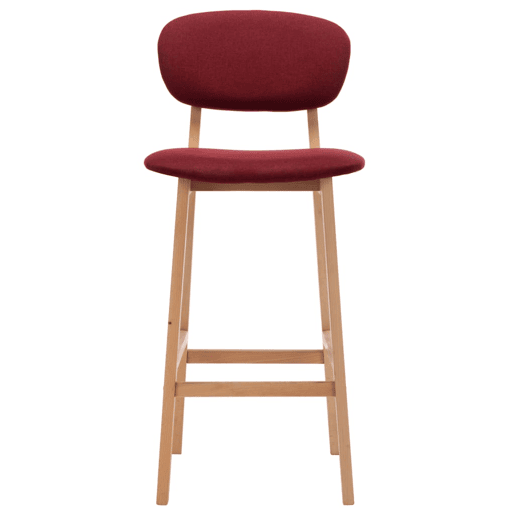 vidaXL Bancos de bar 2 pcs tecido vermelho tinto