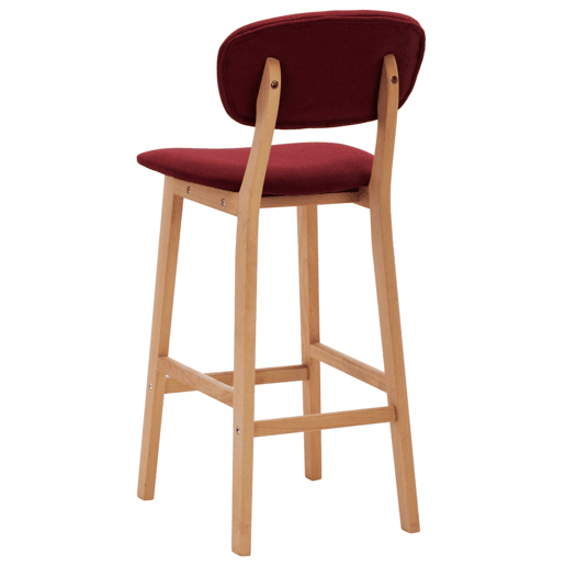vidaXL Bancos de bar 2 pcs tecido vermelho tinto