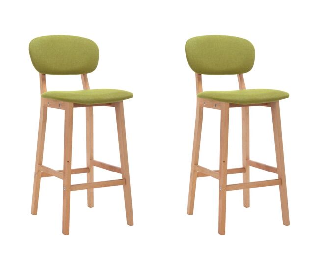 Vidaxl taburetes de cocina 2 unidades tela verde