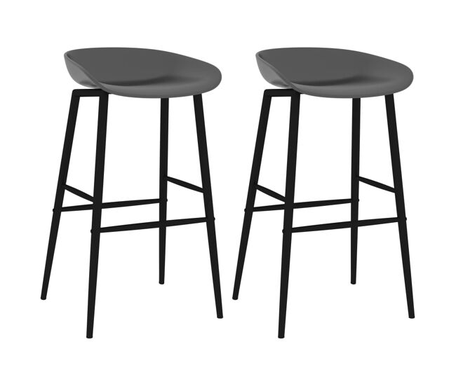 Vidaxl taburetes de cocina 2 unidades gris