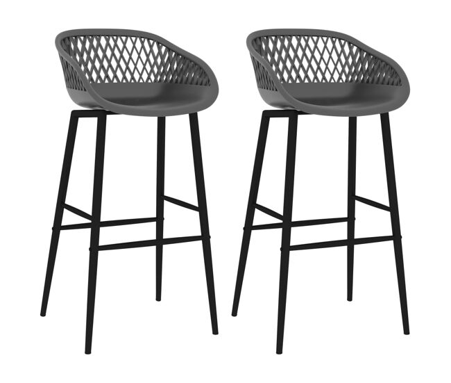 Vidaxl taburetes de cocina 2 unidades gris