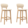 vidaXL Bancos de bar 2 pcs tecido cor creme