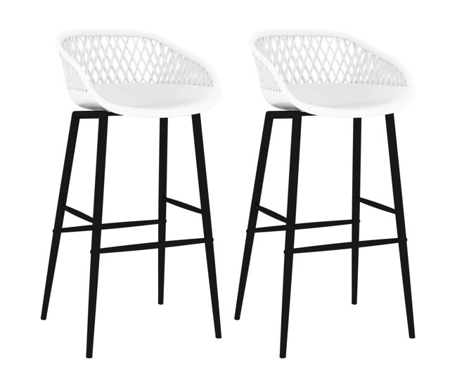Vidaxl taburetes de cocina 2 unidades blanco