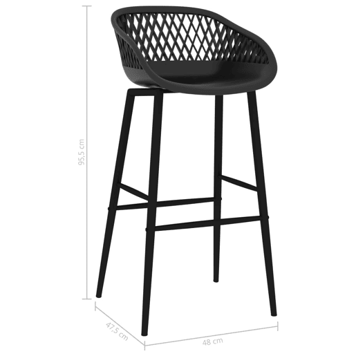 vidaXL Cadeiras de bar 2 pcs preto