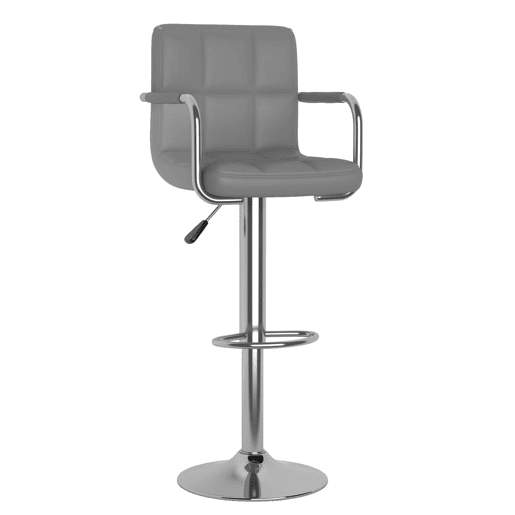 vidaXL Bancos de bar 2 pcs couro artificial cinzento vidaXL Bancos de bar 2 pcs couro artificial cinzento