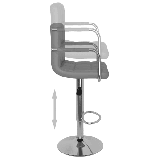 vidaXL Bancos de bar 2 pcs couro artificial cinzento vidaXL Bancos de bar 2 pcs couro artificial cinzento