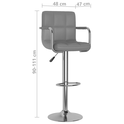 vidaXL Bancos de bar 2 pcs couro artificial cinzento vidaXL Bancos de bar 2 pcs couro artificial cinzento