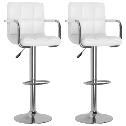vidaXL Bancos de bar 2 pcs couro artificial branco