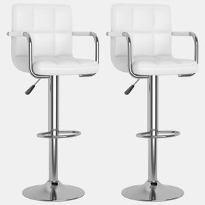 vidaXL Bancos de bar 2 pcs couro artificial branco
