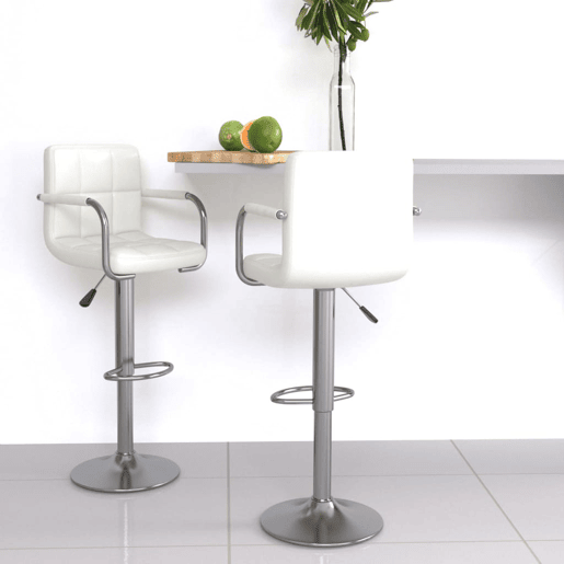 vidaXL Bancos de bar 2 pcs couro artificial branco