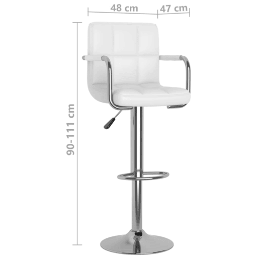 vidaXL Bancos de bar 2 pcs couro artificial branco
