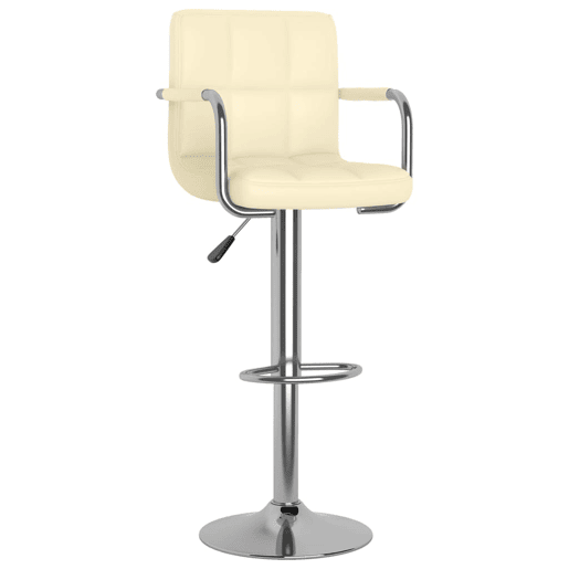 vidaXL Bancos de bar 2 pcs couro artificial cor creme