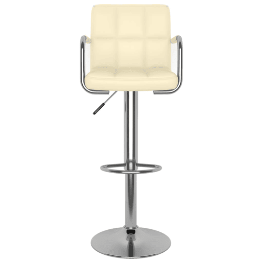 vidaXL Bancos de bar 2 pcs couro artificial cor creme