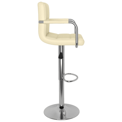vidaXL Bancos de bar 2 pcs couro artificial cor creme