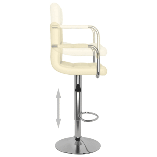 vidaXL Bancos de bar 2 pcs couro artificial cor creme