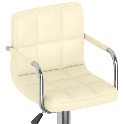 vidaXL Bancos de bar 2 pcs couro artificial cor creme