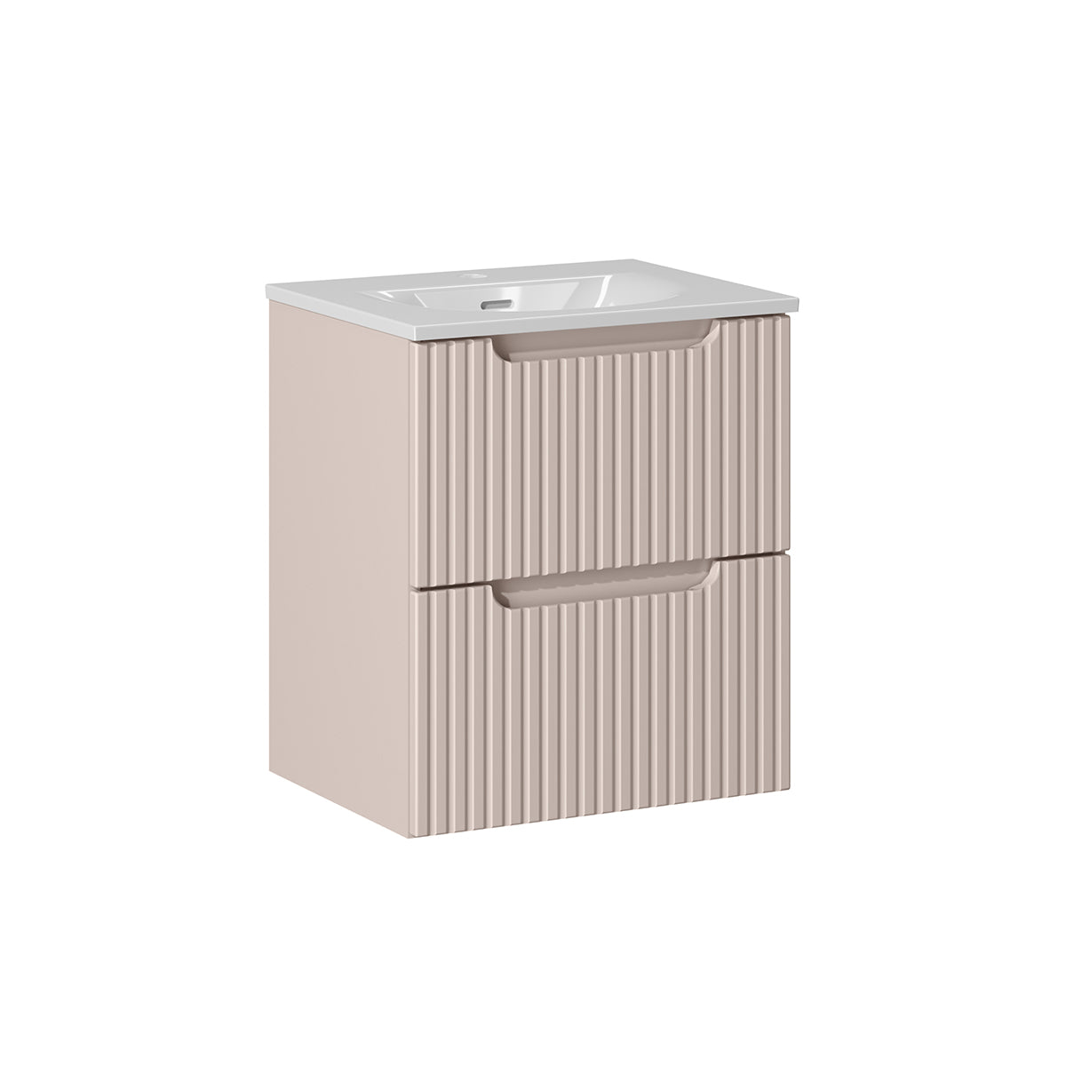 Mueble lavabo individual encastrado 2 cajones Riva 50