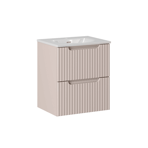 Móvel simples lavatório embutido 50cm 2 gavetas Riva Caxemira