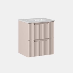 Móvel simples lavatório embutido 50cm 2 gavetas Riva Caxemira