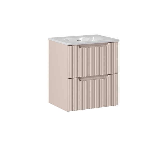 Mueble lavabo individual encastrado 2 cajones Riva 50