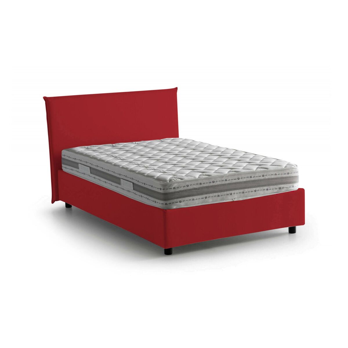 Cama quadrada e meia de tecido 205x135 Rojo