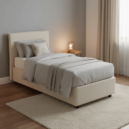 Cama de solteiro de tecido Cama de solteiro de tecido