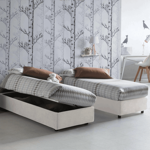Cama de solteiro de tecido Cama de solteiro de tecido