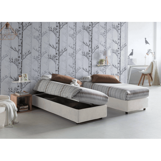Cama de solteiro de tecido Cama de solteiro de tecido