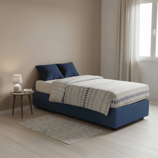 Cama de solteiro de tecido