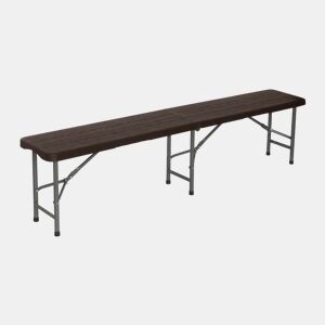 Banco de catering dobrável com efeito de madeira 180x28x43cm 7house