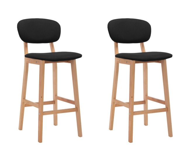 Vidaxl taburetes de cocina 2 unidades tela negro