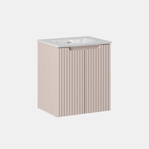 Móvel simples lavatório embutido 50cm 2 portas Riva Caxemira