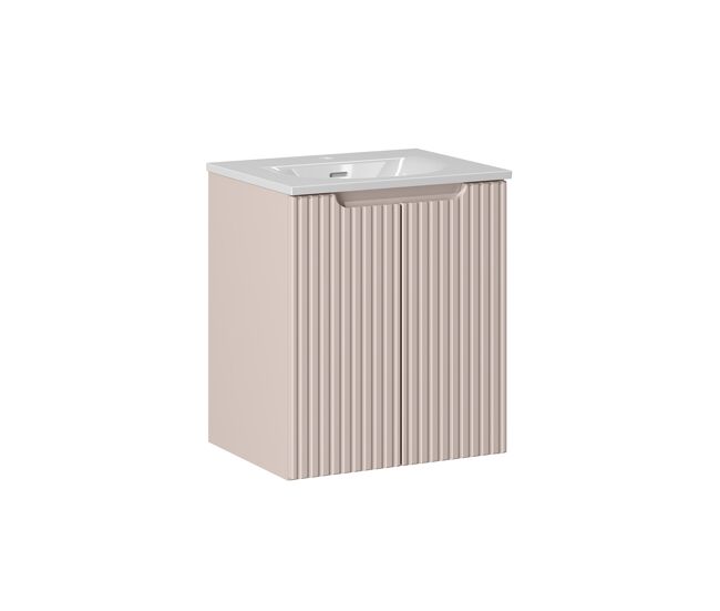 Mueble lavabo individual encastrado 50cm 2 puertas riva cachemira