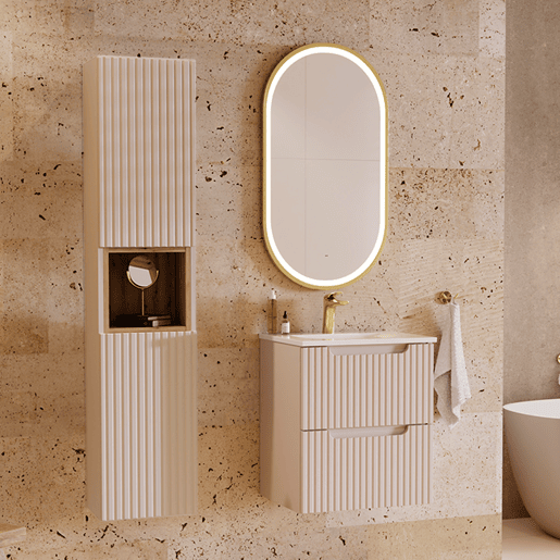 Móvel de lavatório 50cm 2 gavetas Riva Caxemira