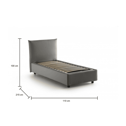 Cama de solteiro de tecido